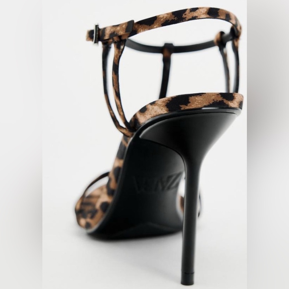 Zara Animal Print Heeled Sandals NWT EU39/US8 - Picture 4 of 9